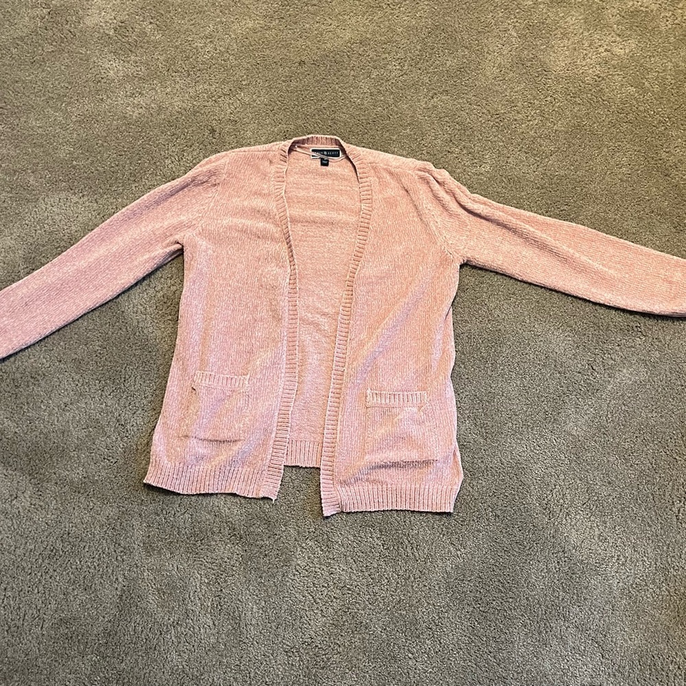 pretty soft pink sweater with pockets size medium